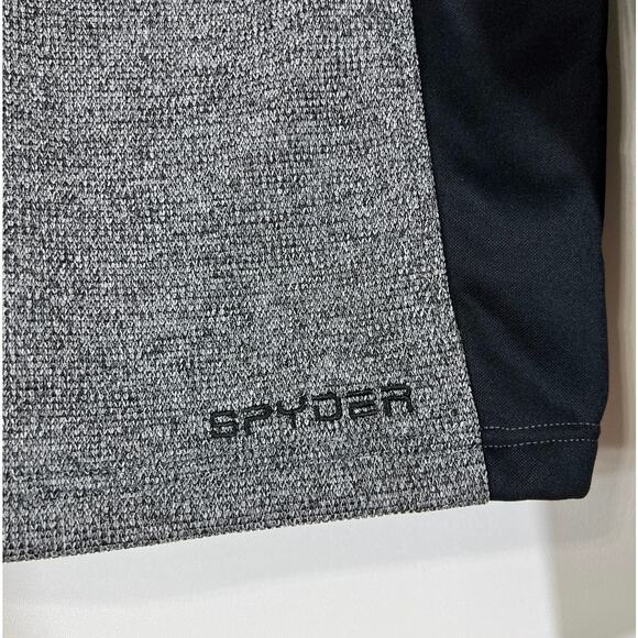 Spyder Men’s Full Zip Hooded Jacket Gray Black Heather Performance Size Medium - Picture 7 of 10